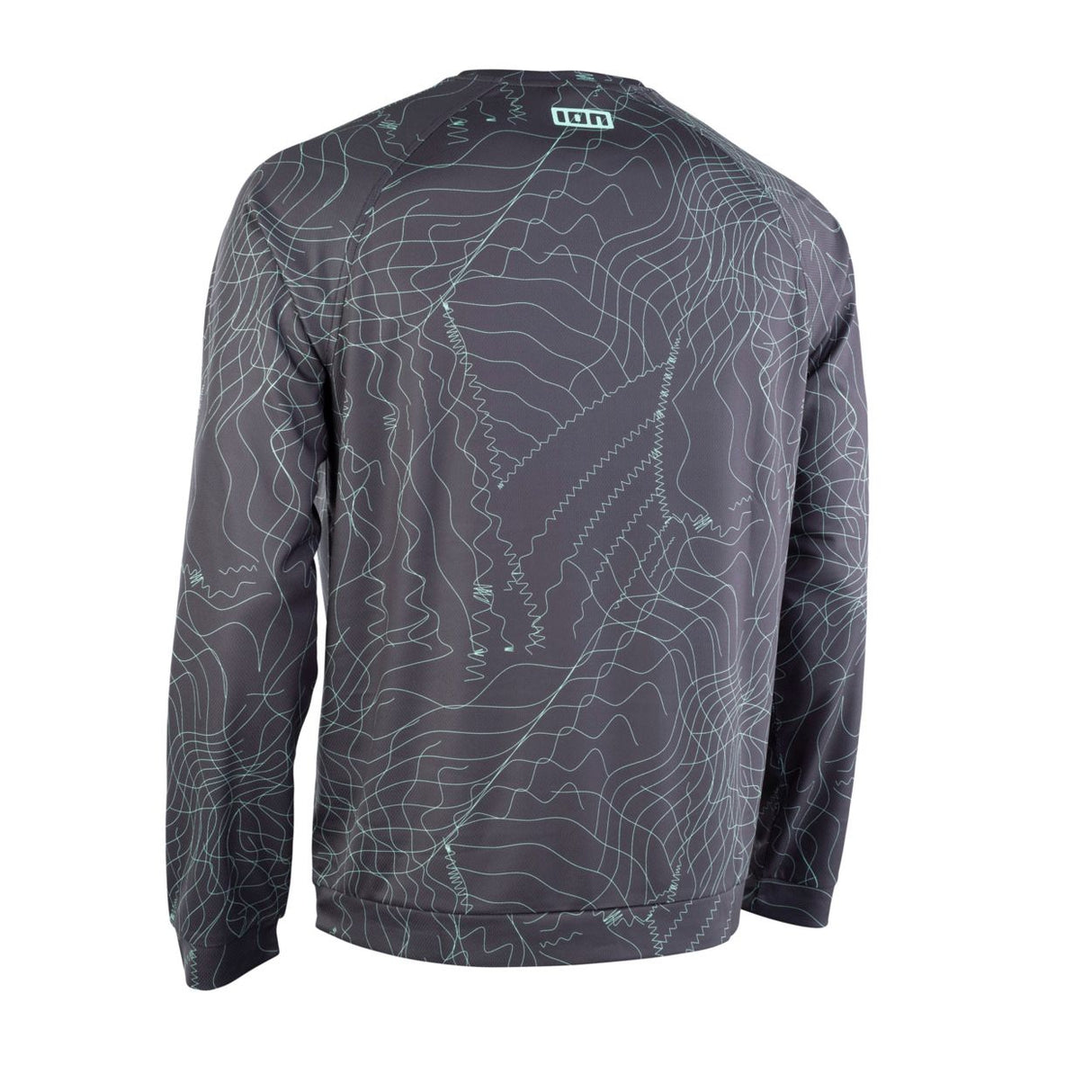 ION Wetshirt LS men 2025, grau mit Topografie-Muster, Langarmshirt, Frontalansicht