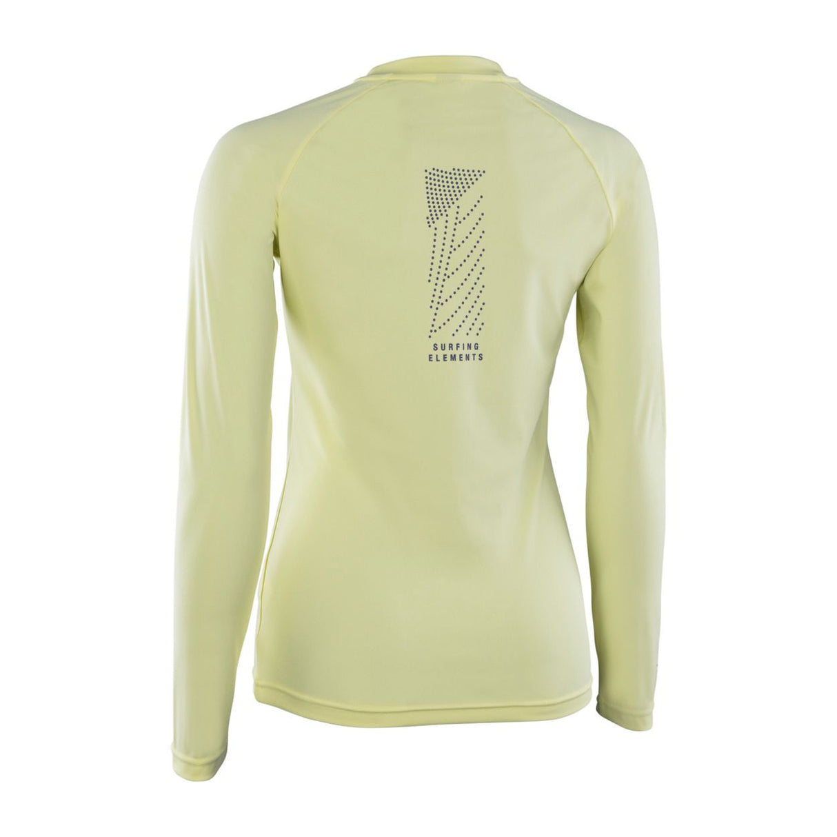 ION Damen Rashguard Langarm in Hellgelb mit Rückendruck, Rückansicht