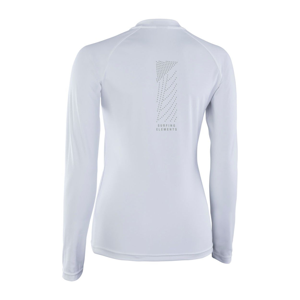 ION Damen Rashguard Langarm weiß mit Mesh-Detail am Rücken, Rückansicht