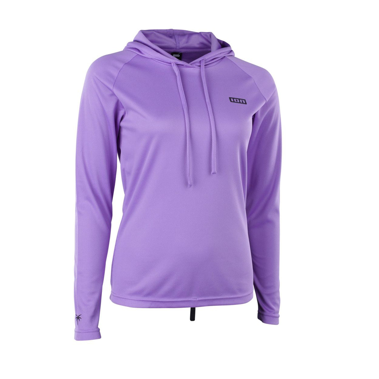 ION Wetshirt Hood LS Damen 2025 lila Langarm-Neopren-Hoodie Frontansicht