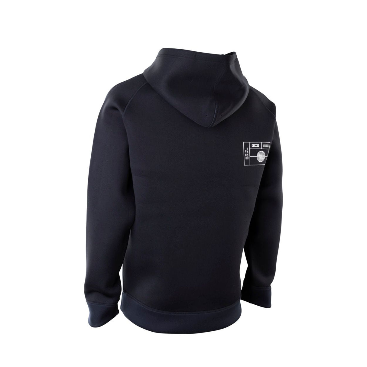 ION Neo Hoody Reversible 2026 Kapuzenpullover in Schwarz mit Neopren-Material, Vorderansicht