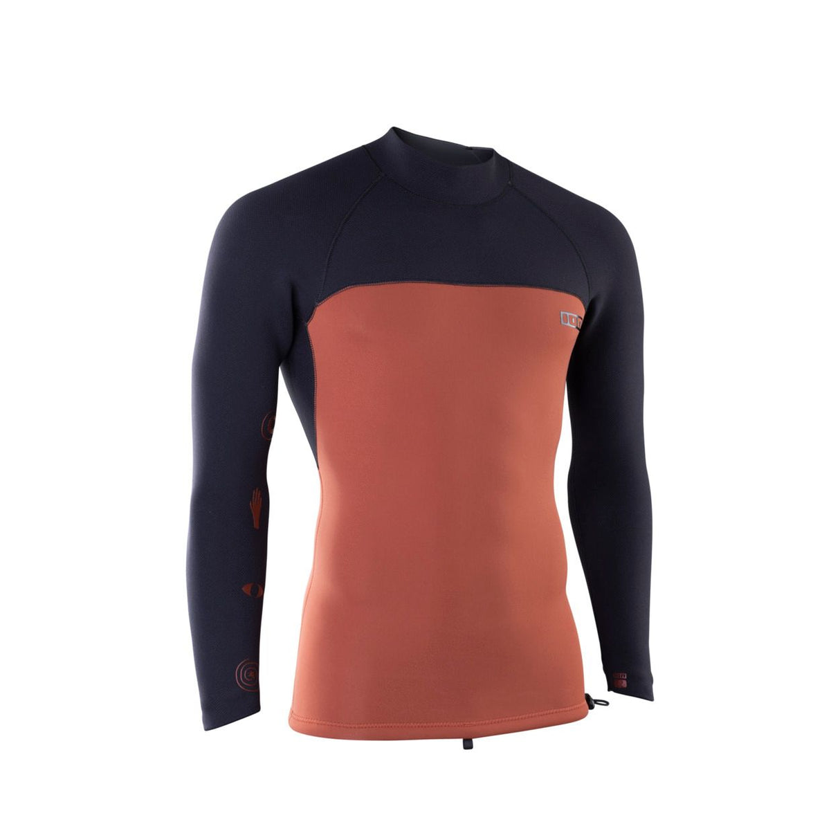 ION Neo Top 2/2 LS Herren Neopren Langarmshirt schwarz koralle Frontansicht