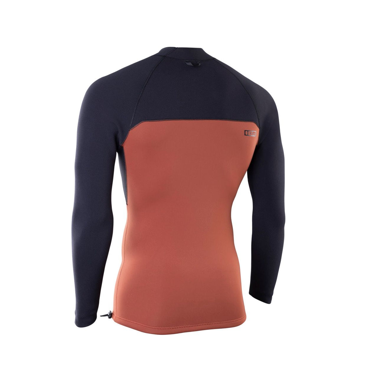 ION Neo Top 2/2 LS Herrenneoprenshirt in Dunkelblau und Koralle, Frontansicht
