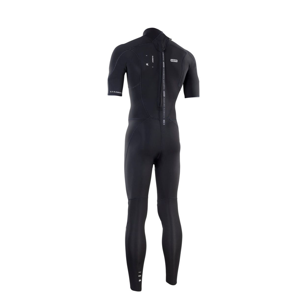 ION Element 2/2 SS Back Zip Herren Neoprenanzug in Schwarz, Rückenreißverschluss, Rückansicht