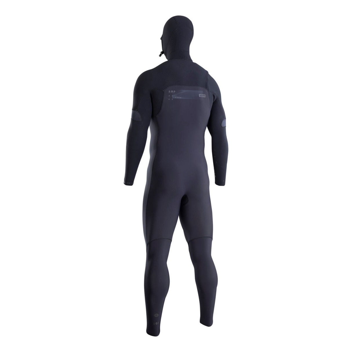 ION Seek Amp 6/5 Neoprenanzug mit Kapuze und Front-Zip in Schwarz, Rückansicht