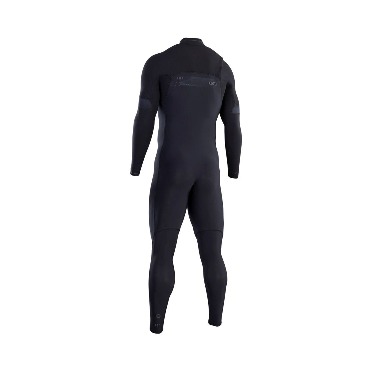 ION Seek Amp 3/2 Front Zip Neoprenanzug in Schwarz, Frontalansicht, 3/2mm Neoprenstärke