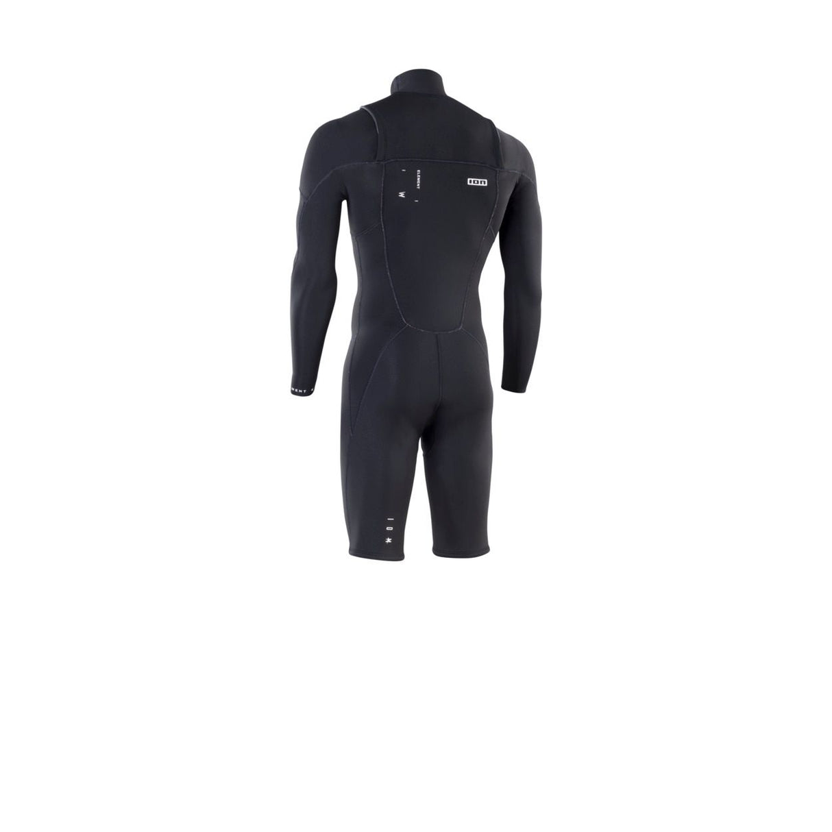 ION Element 2/2 Shorty LS Front Zip 2026 schwarzer Neopren-Shorty mit Frontreißverschluss und langen Ärmeln, Rückansicht