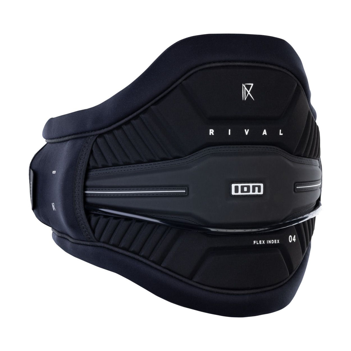 ION Rival Kite Trapez Herren 2026, Schwarz, Seitansicht, Waist Harness mit Flex Index Technology
