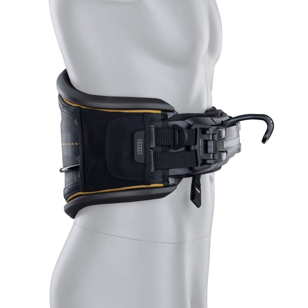 ION Spectre 2026 Kitesurfing Trapez schwarz mit Polsterung und Schnalle, Seitenansicht