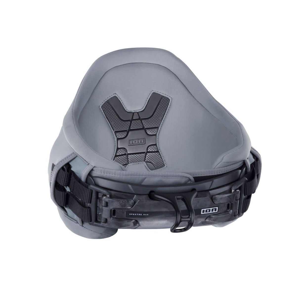 ION Rival 2026 Trapez Kite Waist Harness grau schwarz mit Auftriebskörper Frontansicht