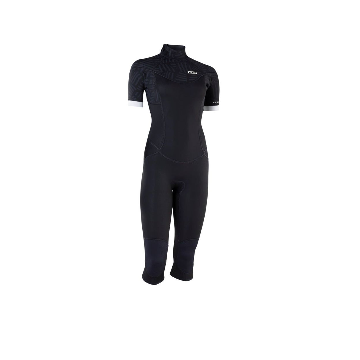 ION Element 3/2 Overknee Neoprenanzug für Damen in Schwarz mit Rückenreißverschluss, Kurzarm, Frontansicht