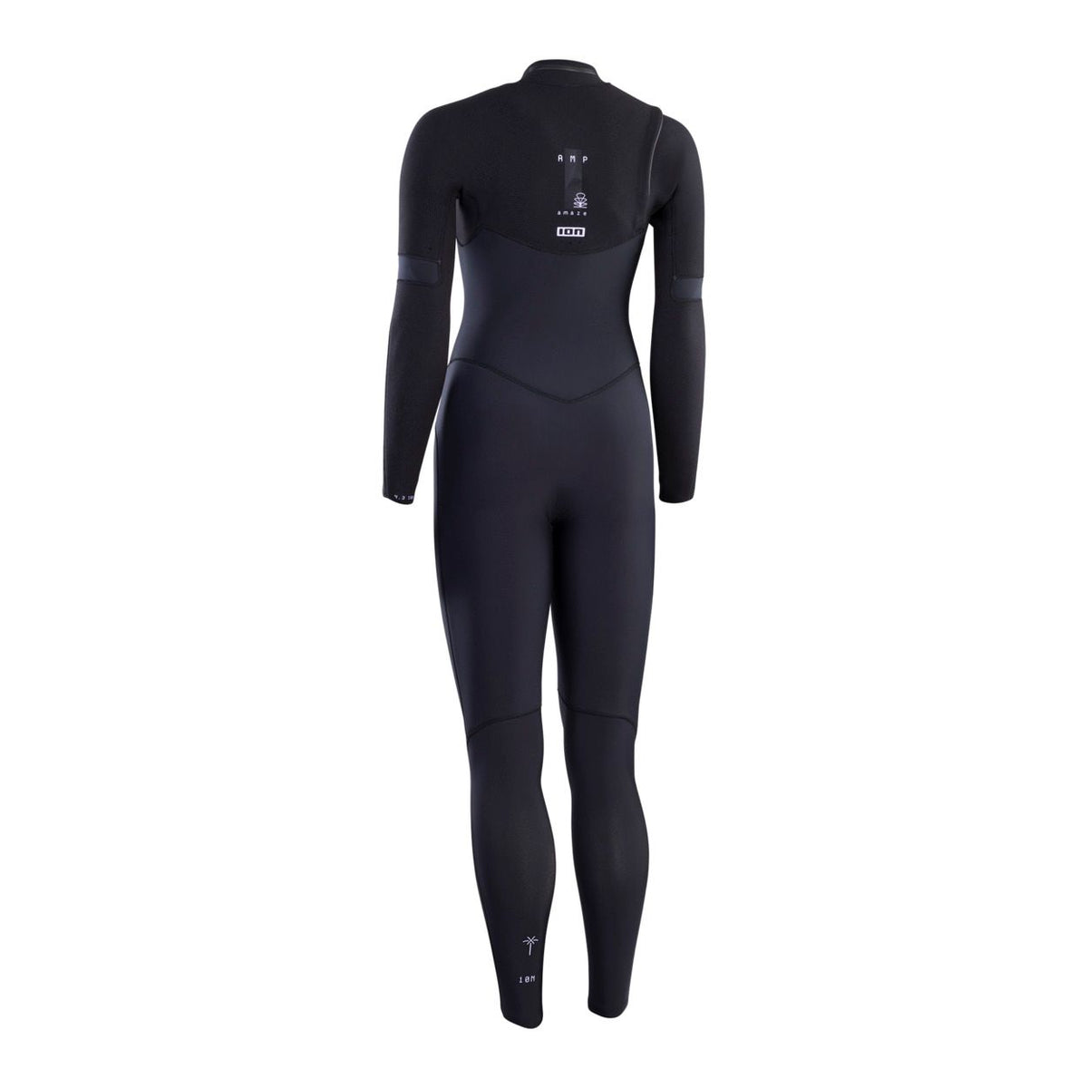 ION Amaze Amp 3/2 Front Zip Neoprenanzug schwarz, Rückansicht, Damen-Ganzkörperanzug mit Frontreißverschluss