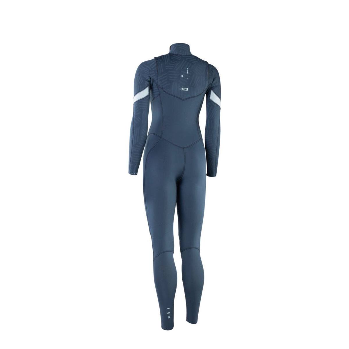 ION Element 5/4 Front Zip Neoprenanzug Damen dunkelblau mit weißen Streifen, Frontalansicht