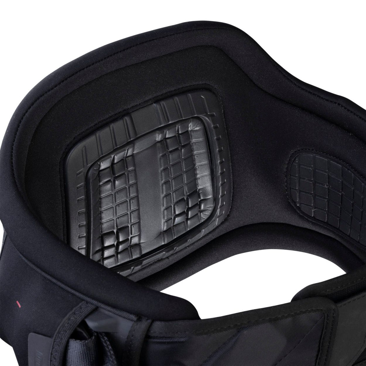 ION Nova Kite Trapez Damen 2024 schwarz mit Mesh-Ventilationseinsätzen, Frontansicht des Neoprenmaterials