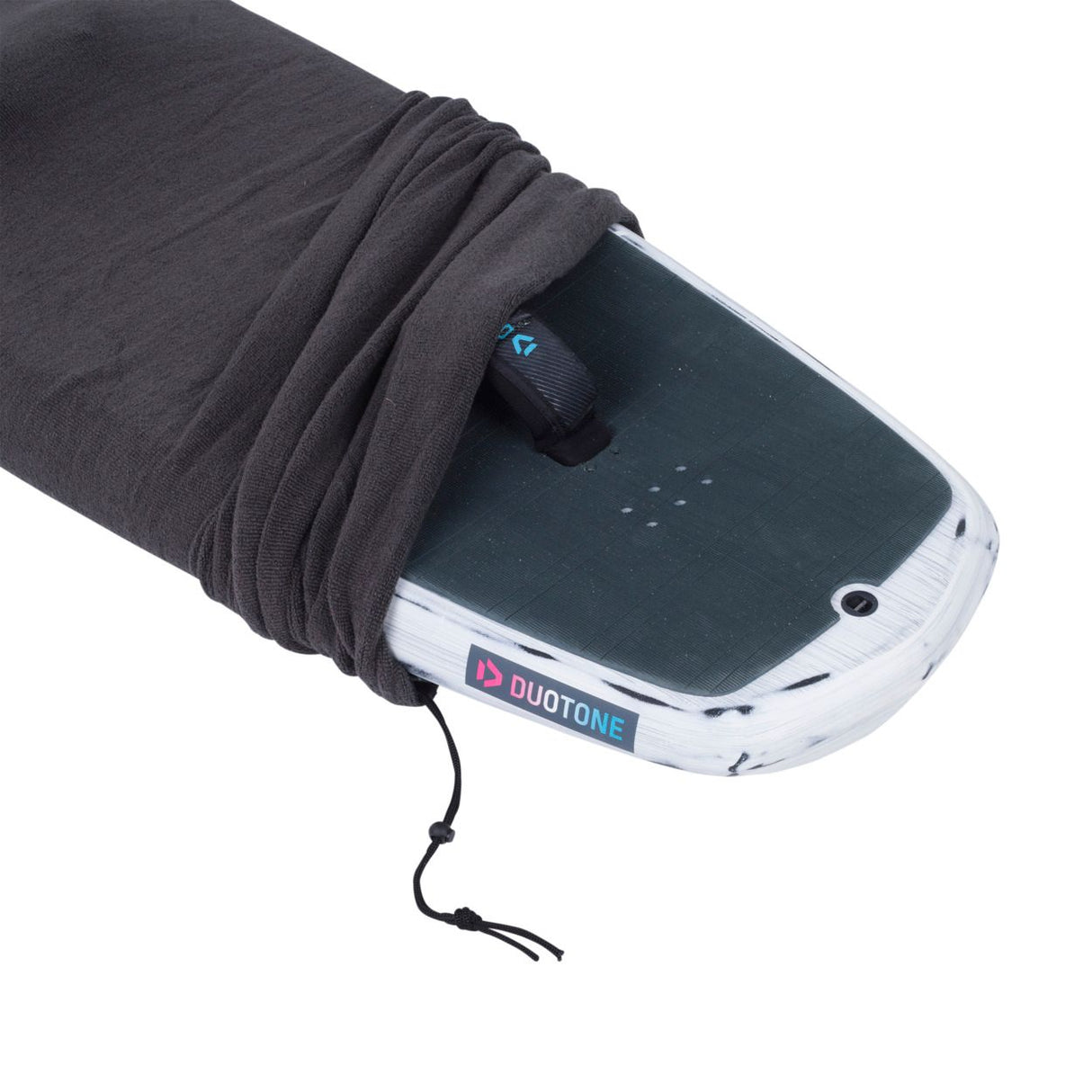 ION Wing Sock Slim FW26 Boardsocke grau, schützt Kite-Board, Detail mit Befestigungsschlaufe