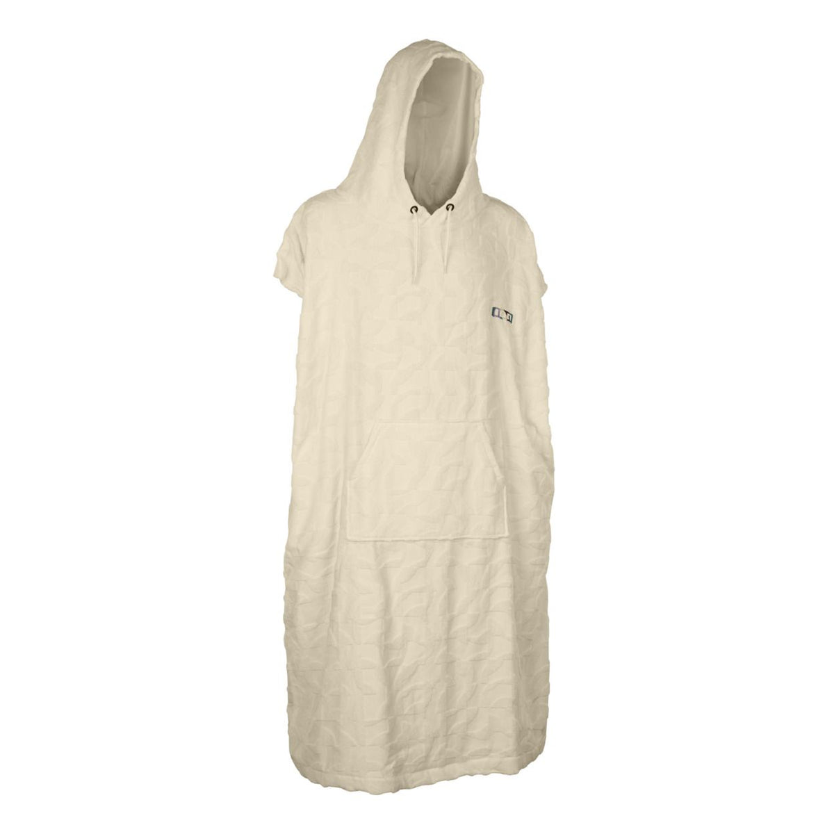 ION Surf Poncho Select Reefside 2024 in Creme, Baumwolle, mit Kapuze und Kurzärmeln, Vorderansicht
