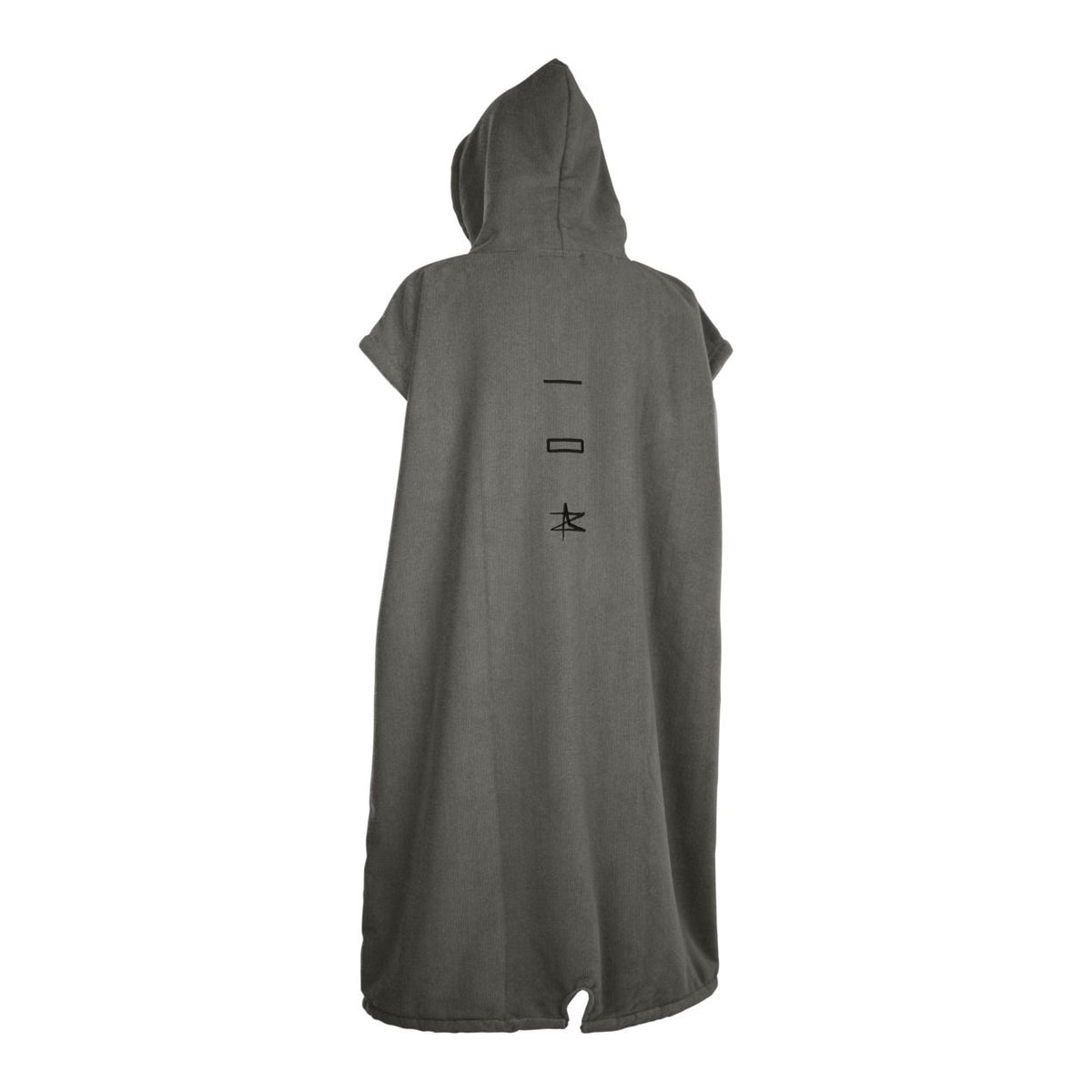 ION Surf Poncho Element 2026 in Grau, Kapuze, Frontalansicht, Baumwollmischgewebe