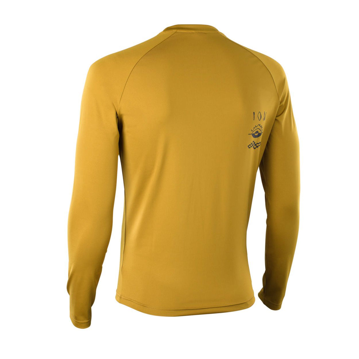 ION Rashguard LS 2026 Langarmshirt in Gelb, Rückansicht, funktionales Neopren-Material mit ION-Logo
