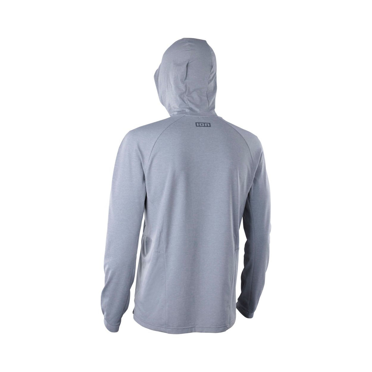 ION Storm Pro LS 2026 Kapuzenjacke grau, Rückansicht, Funktionsmaterial mit Kapuze