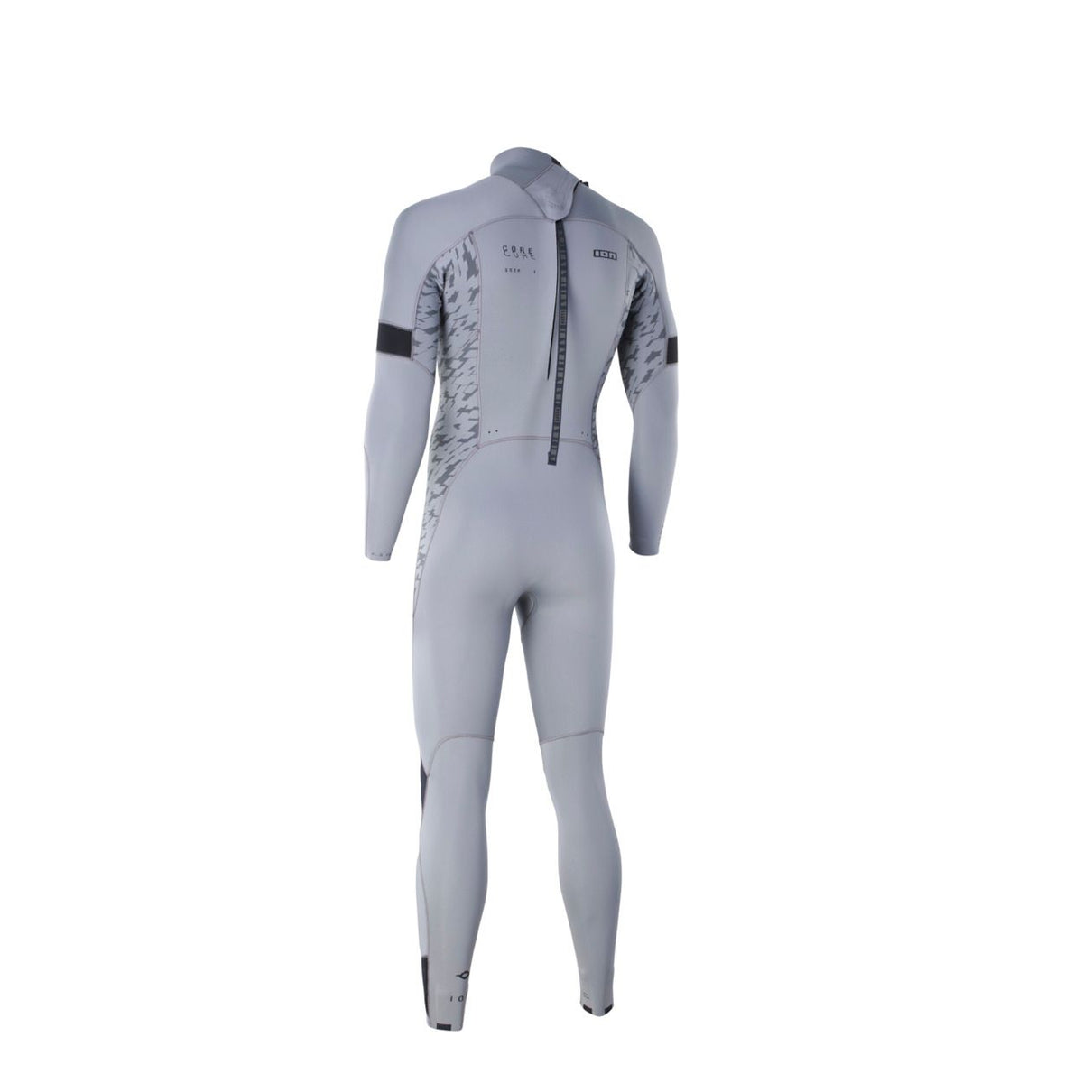 ION Seek Core 5/4 Back Zip Neoprenanzug in Grau, Rückenreißverschluss, Ganzkörperansicht
