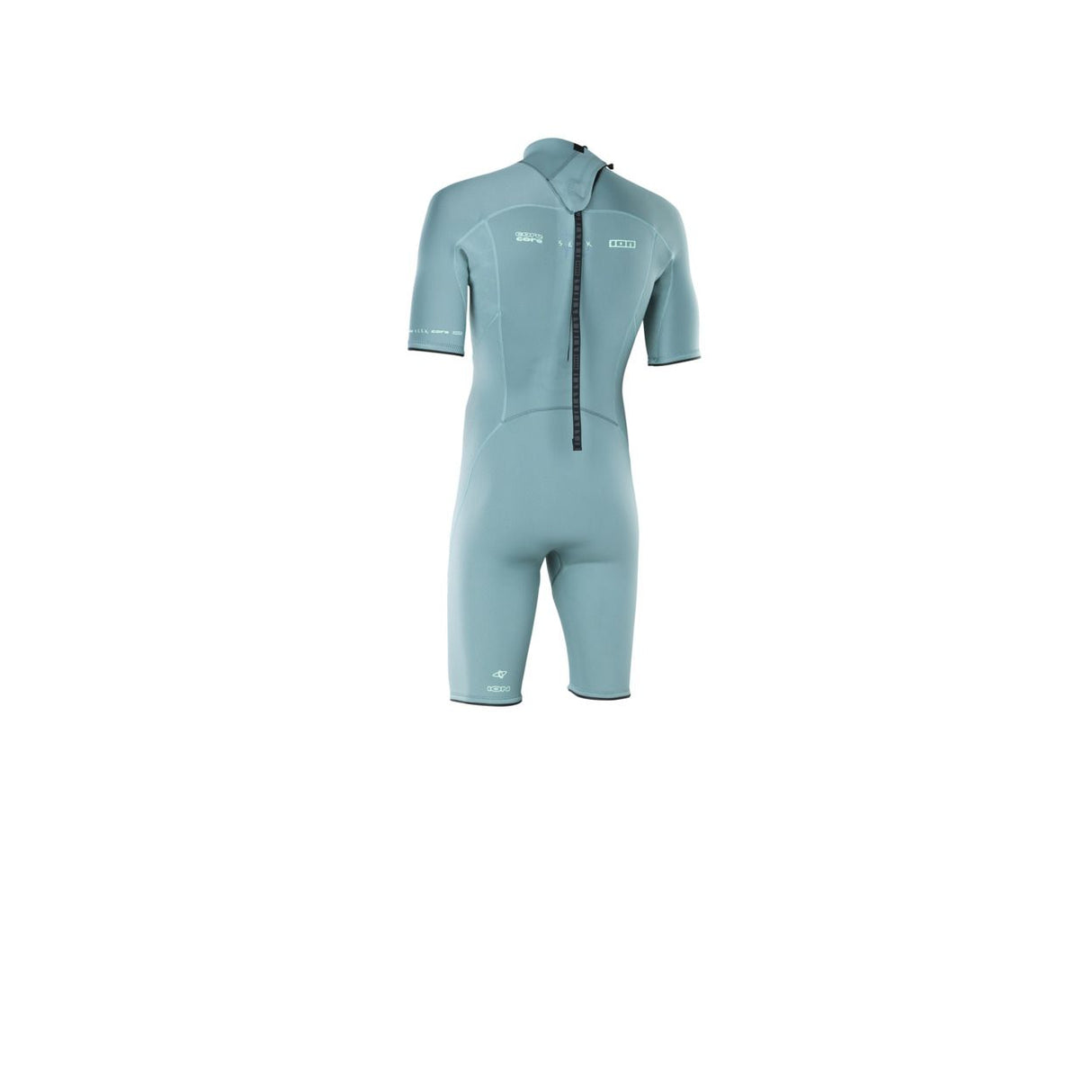 ION Seek Core 2/2 Shorty SS Back Zip Neoprenanzug in Blaugrün, Frontansicht