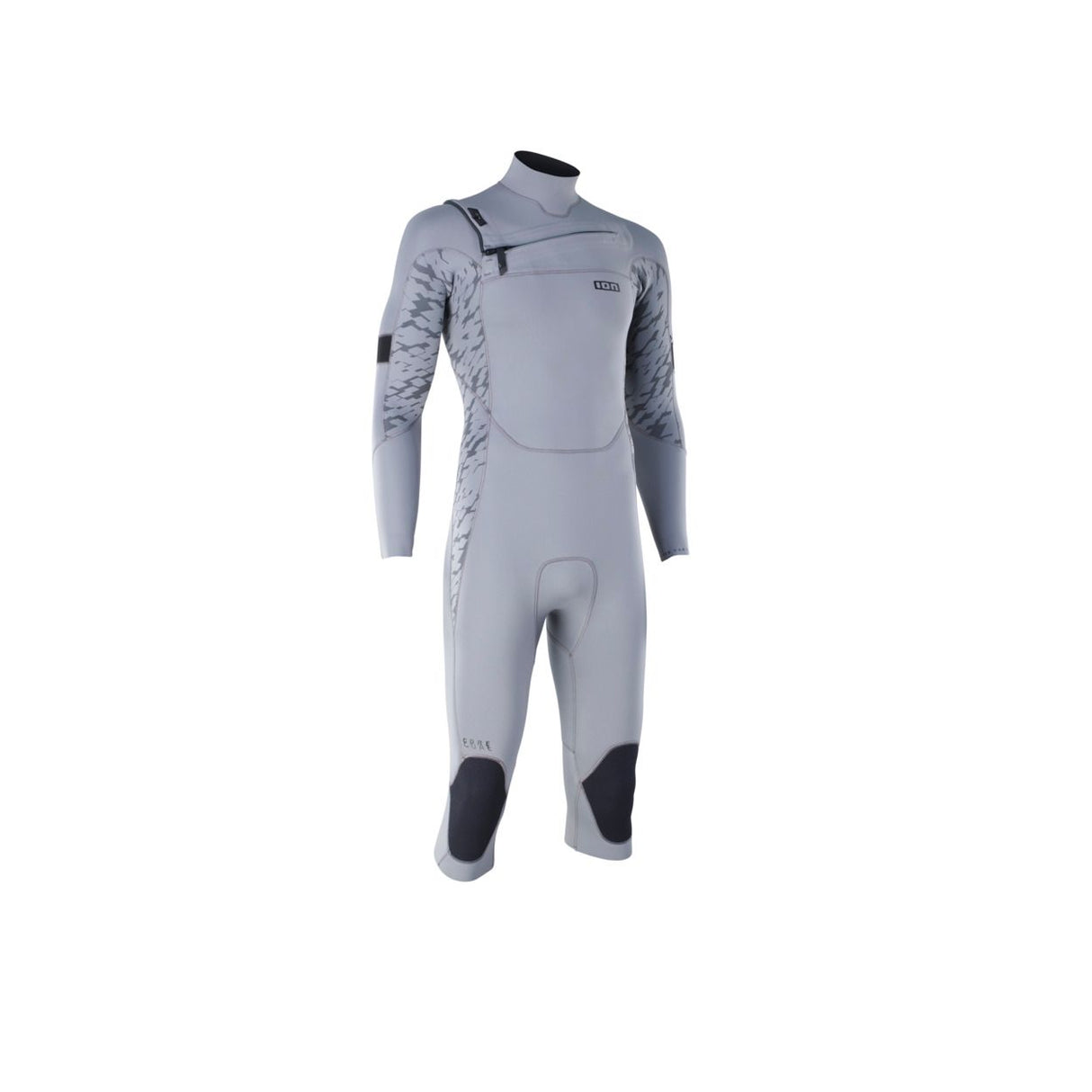 ION Seek Core 4/3 Overknee Neoprenanzug Herren grau-schwarz mit Frontreißverschluss, Frontalansicht
