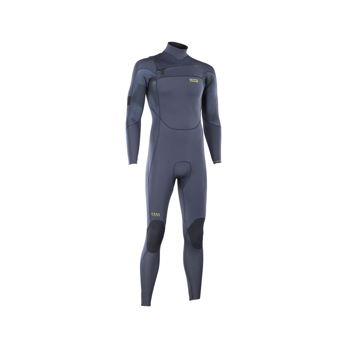 ION Seek Core 2026 Neoprenanzug in Dunkelblau, Frontansicht, Ganzkörper-Wetsuit mit langen Ärmeln und kontrastierenden Details