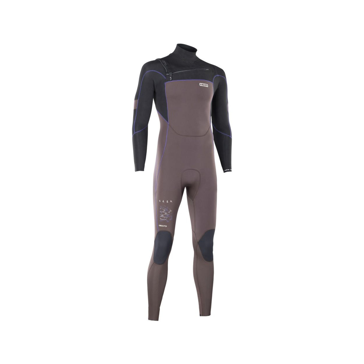 ION Seek Core 4/3 Front Zip Neoprenanzug in Grau-Schwarz, Frontalansicht