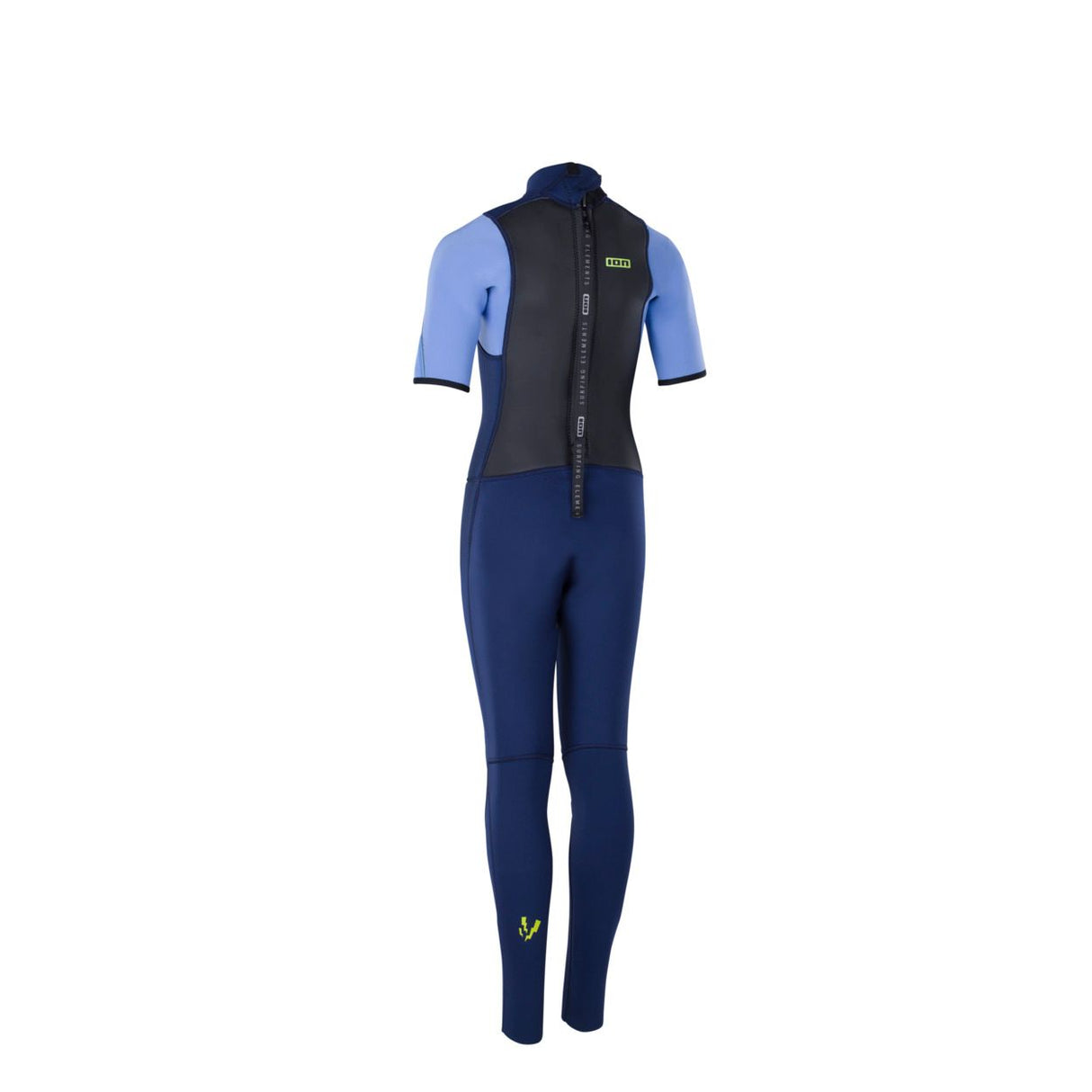ION Capture 3/2 SS Back Zip Kinder-Neoprenanzug in Blau, Rückenreißverschluss, Rückansicht