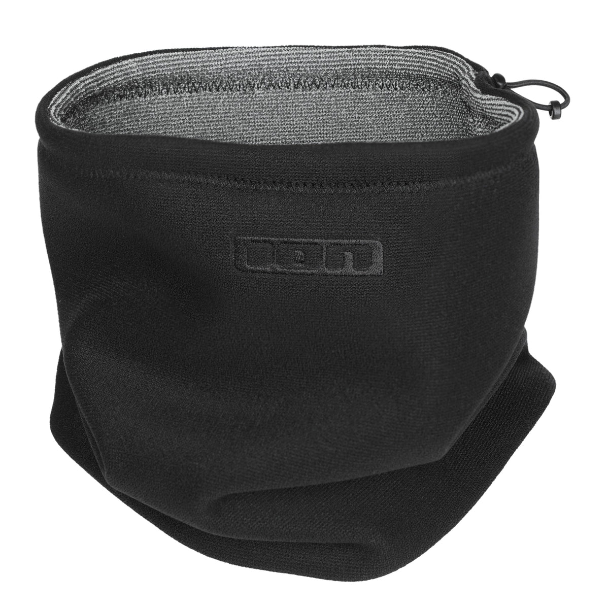 ION Bandit Gaiter 2026 schwarze Neopren-Halswärmer mit Mesh-Futter und Kordelzug, Frontansicht