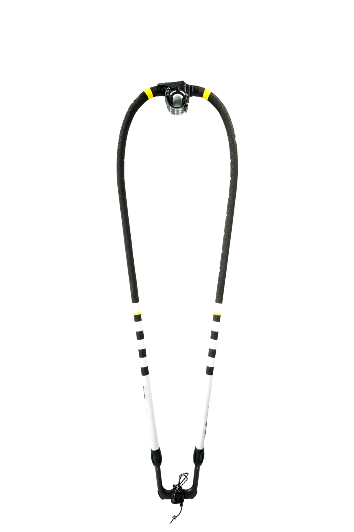 GA Booms 100% Carbon Wave 2026 Waveboardboom schwarz-weiß mit gelben Akzenten, Carbonfaser, Frontansicht