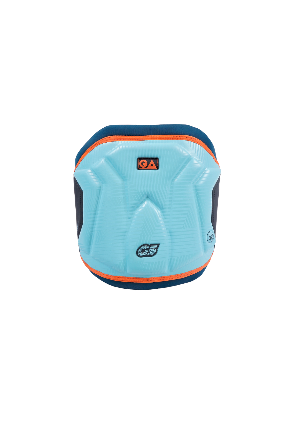 GA G5 PRO Waist Harness LTD 2026 in Hellblau mit dunkelblauen und orangefarbenen Akzenten, Frontalansicht