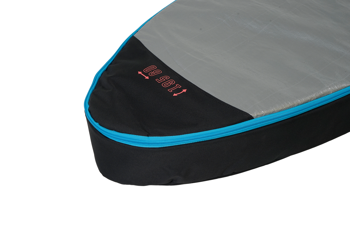 GA Wing DW Board Bag Sidewall 2026, grau-schwarz mit blauer Kante, Detailansicht der Seitenwand