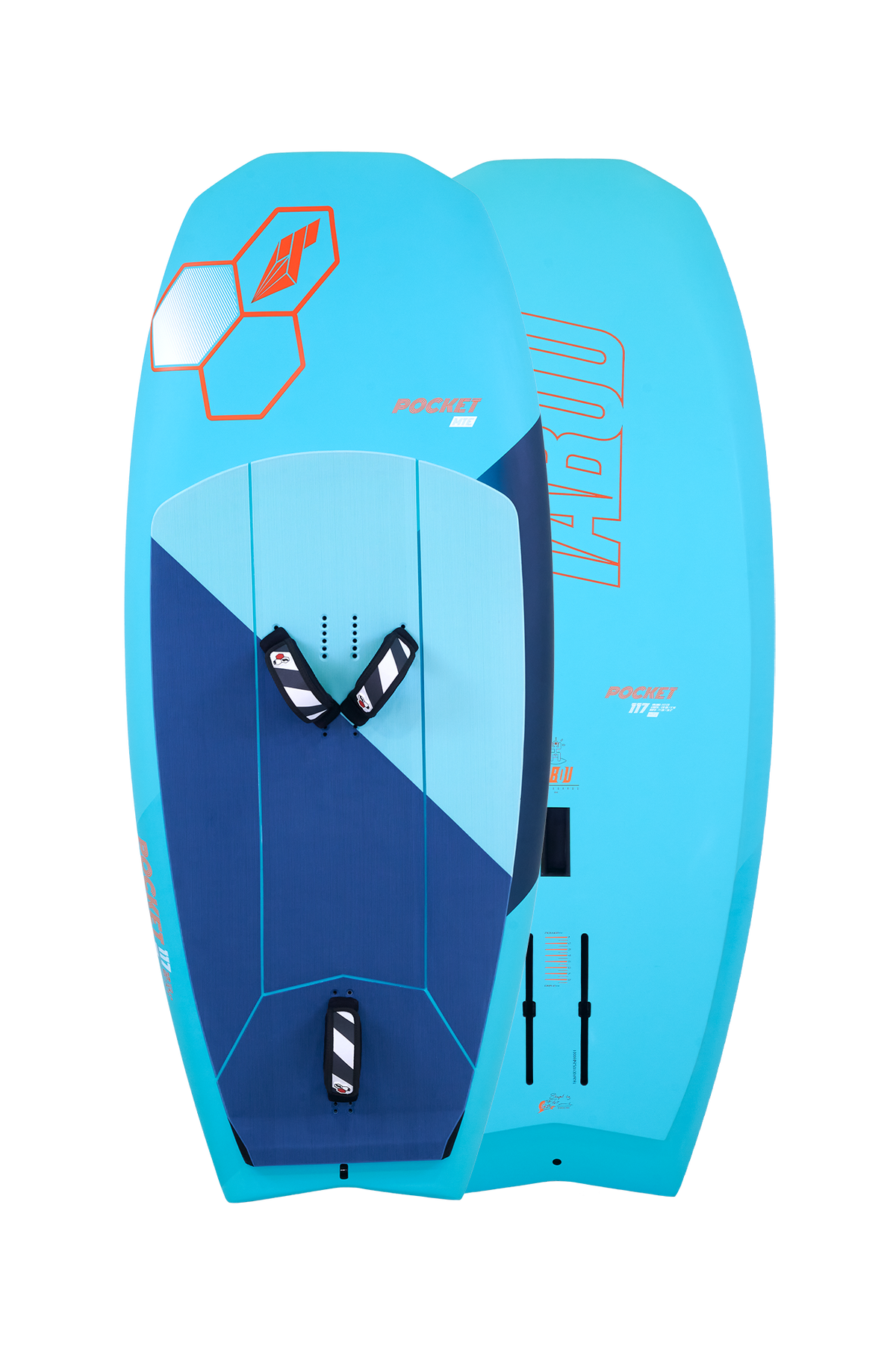 Tabou 2026 Pocket Wing Foil MTE, hellblaues Foilboard mit dunkelblauem Design, Draufsicht