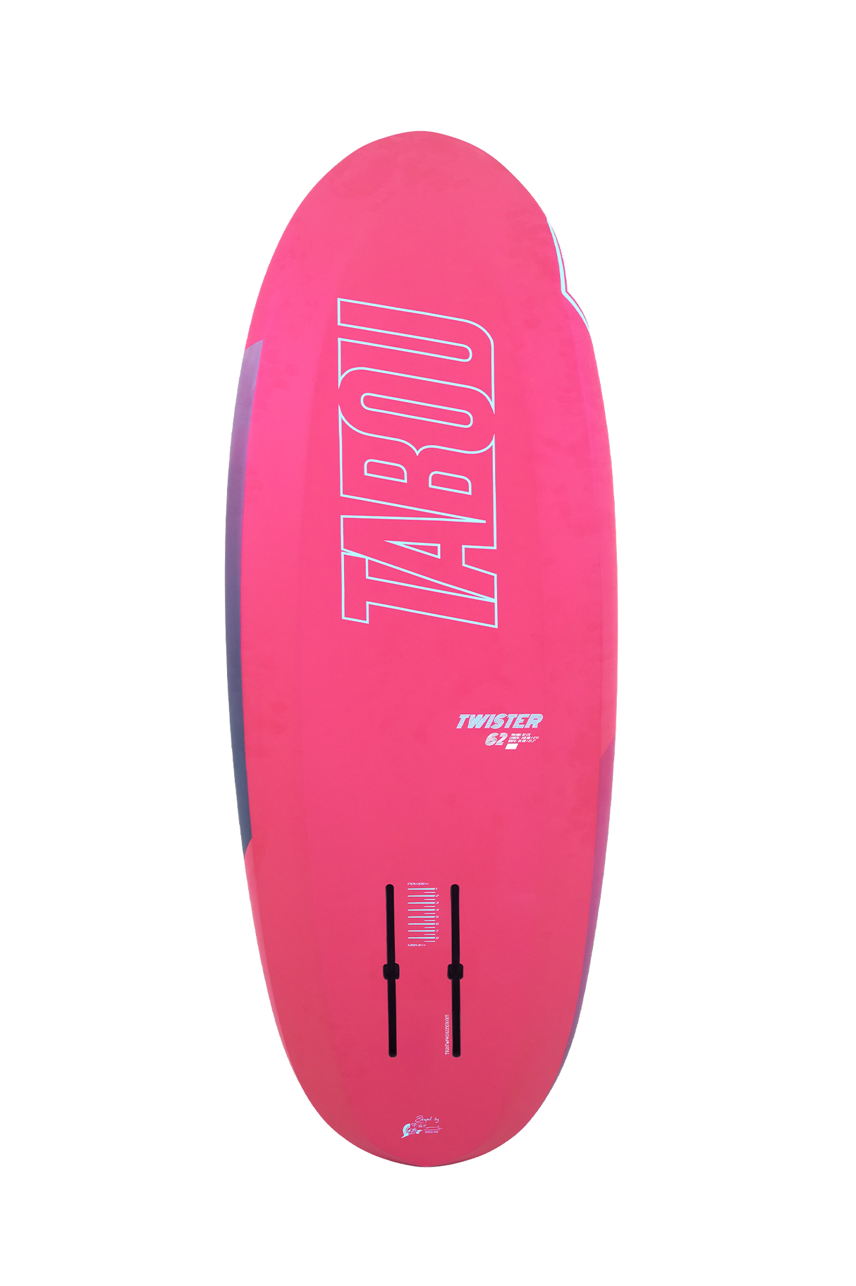 Tabou 2026 Twister Wing Foil, Pink Wingfoil Board mit Outline Design, Draufsicht