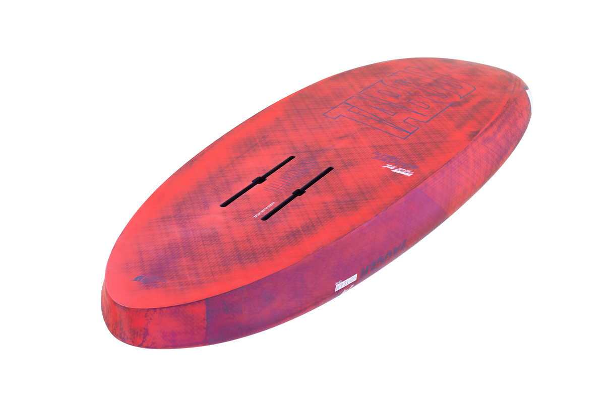 Tabou 2026 Flying Saucer TEAM rot-violettes Kiteboard mit Wabenstruktur, Draufsicht