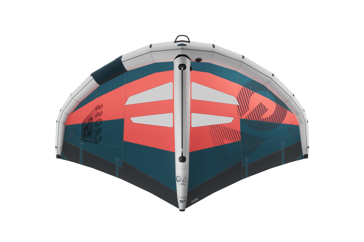GA-Wing 2026 CROSS Kite rot-blau mit weißen Streben, Draufsicht
