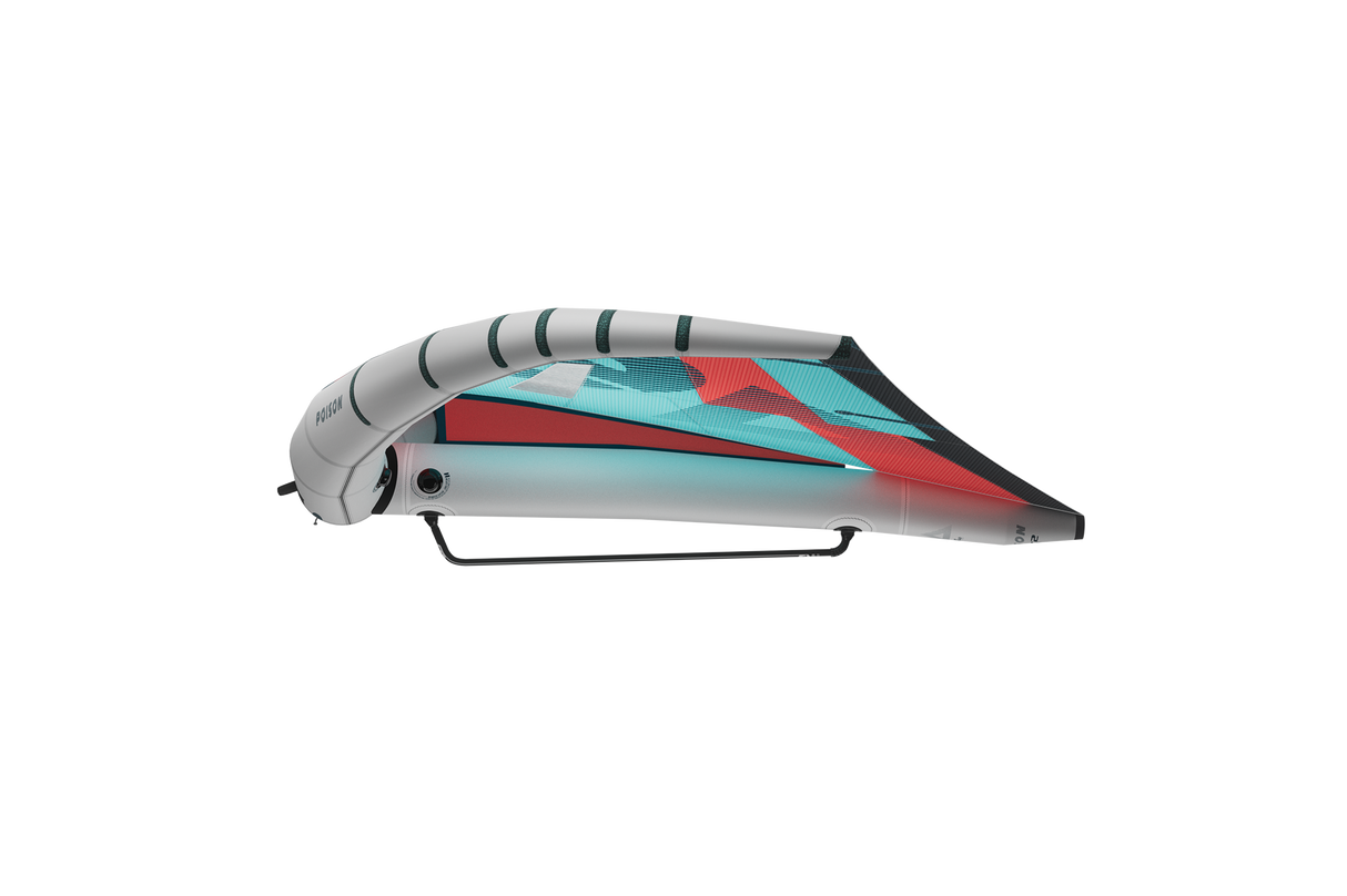GA-Wing 2026 POISON Kitewing mit Strut, Blau-Rot-Design, Seitenansicht