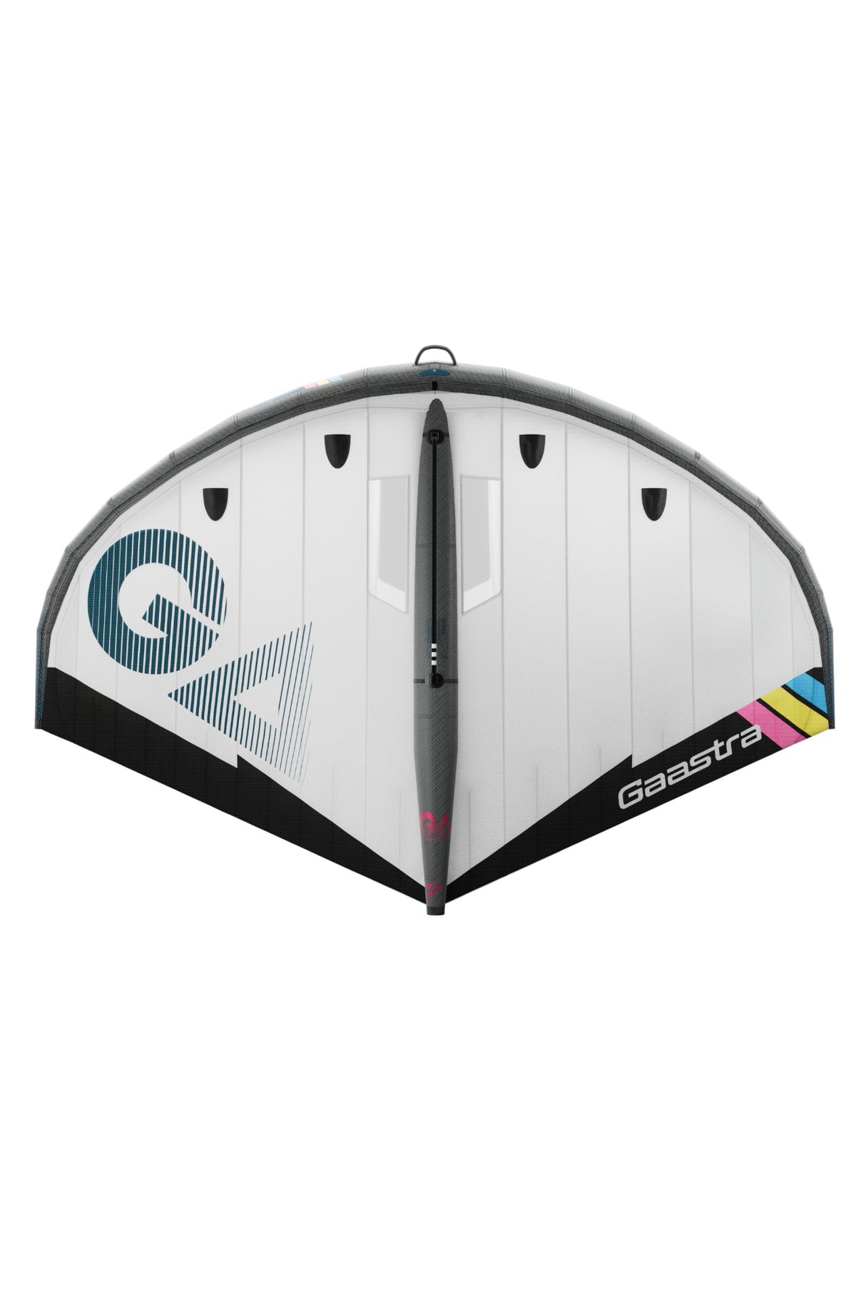 GA Wing JET TEAM 100 DP 2026 Kitewing weiß mit schwarzem Rahmen, Draufsicht