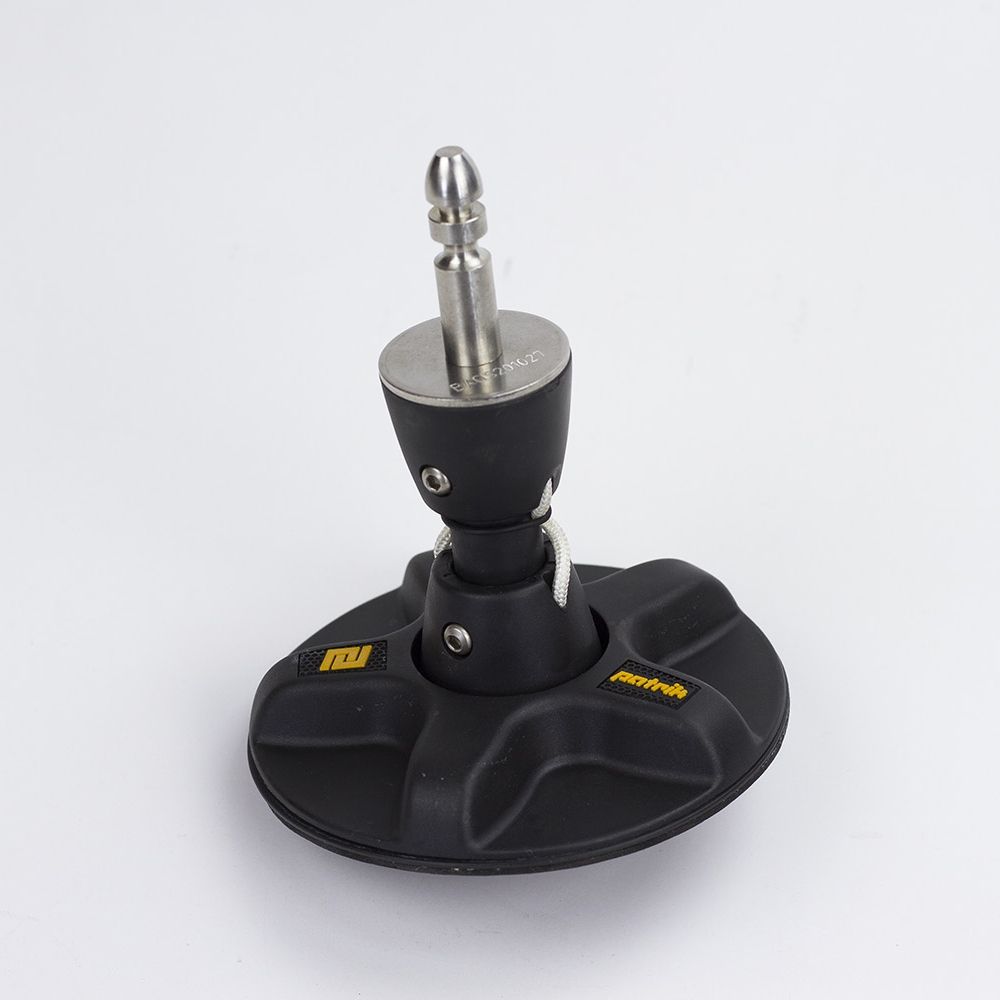 Patrik Tendon Base schwarze Schussplattform mit Metallschaft, Frontalansicht