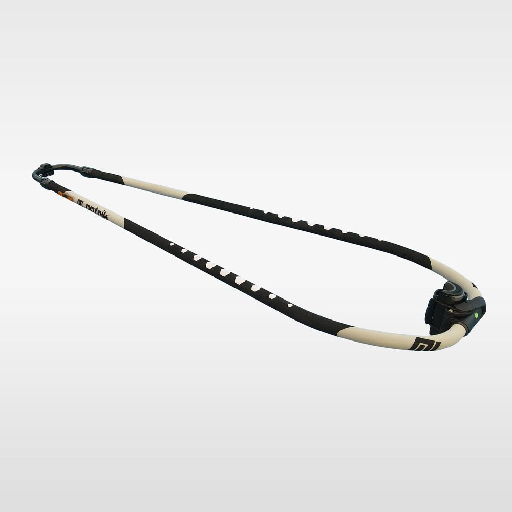 Patrik Alu M-Curve Boom, Aluminium-Gabelbaum in Schwarz und Beige mit gekrümmtem Design, Seitenansicht