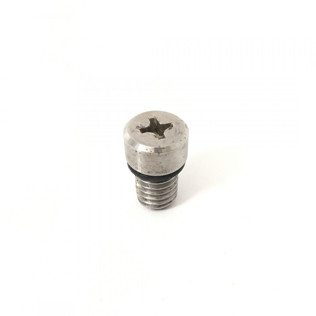Patrik Airvalve Ventil aus Metall mit Gewinde, Kreuzschlitz und O-Ring, Frontalansicht