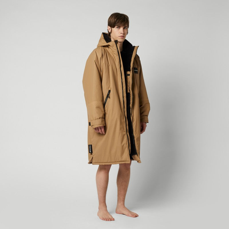 Mystic Poncho Explore burgunderrot, Übergangsjacke mit Kapuze, Rückenansicht, wind- und wasserdicht