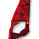 Severne 2027 Blade Windsegel in Rot mit schwarzen Batten, Seitenansicht auf weißem Hintergrund