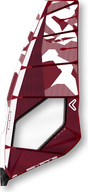 Severne 2027 Blade Pro Windsegel in Bordeaux-Rot und Weiß, Frontalansicht mit geometrischem Design