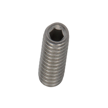 Futures One Tab Grub Screw Edelstahl mit Innensechskant, Nahaufnahme von oben