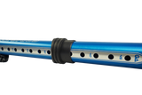 GA Extension Standard Alu 2026 blaues Aluminium-Rohr mit schwarzem Verschluss und Lochbohrungen, Seitenansicht