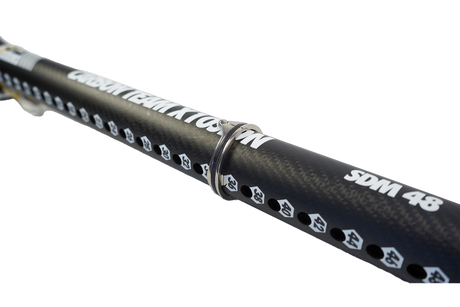 GA Extension TEAM Carbon 2026 schwarze Carbonfaser-Verlängerung mit weißem Design und Markierungen, Detailansicht