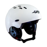 Gath Gedi Wassersport Helm in Weiß mit Belüftungslöchern, Kinnschutz und integrierten Ohrenpolstern, Seitenansicht