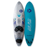 Duotone Cosmic D/LAB Wakeboard 2027, Duoton-Design in Weiß und Türkis, Draufsicht und Unterseite